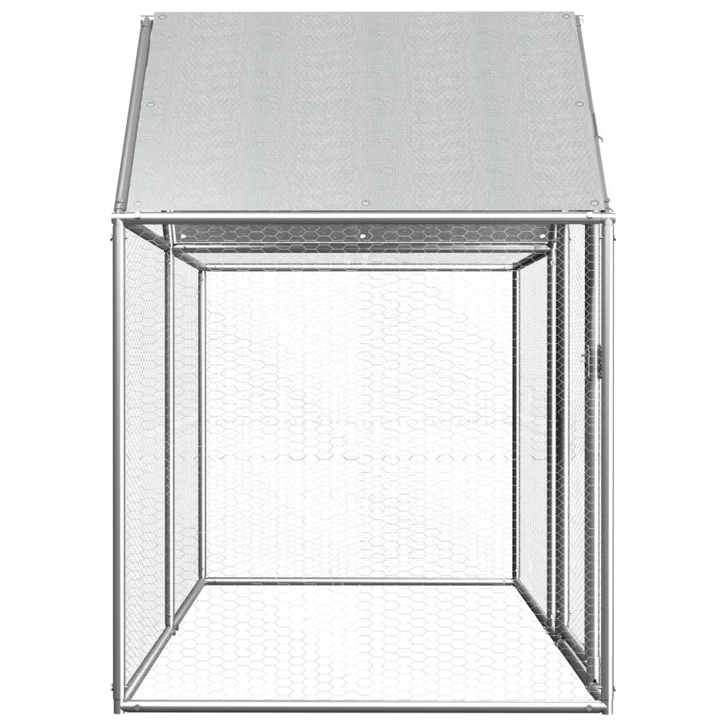 vidaXL Chicken Coop 6.6'x3.3'x4.9' Galvanized Steel