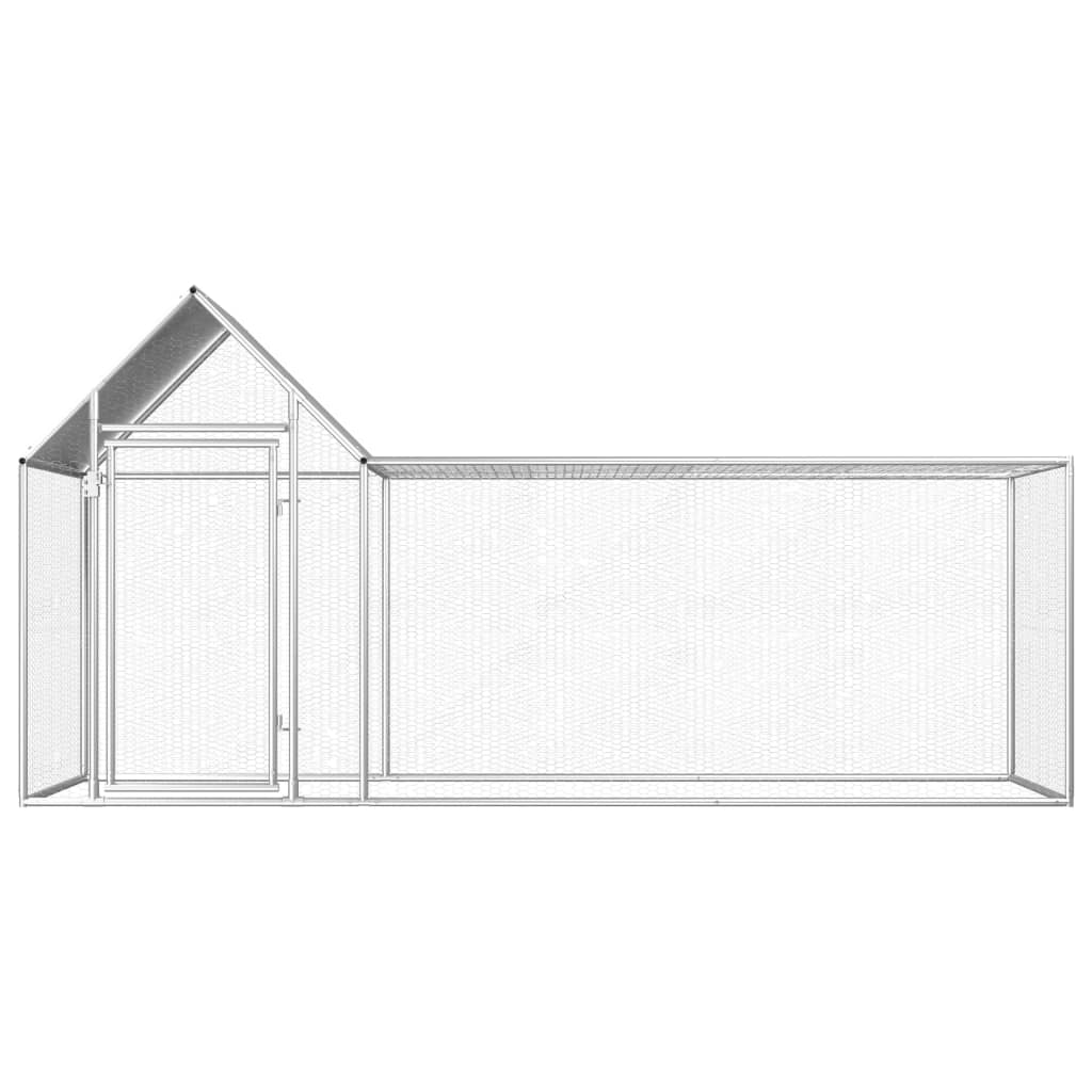 vidaXL Chicken Coop 9.8'x3.3'x4.9' Galvanized Steel