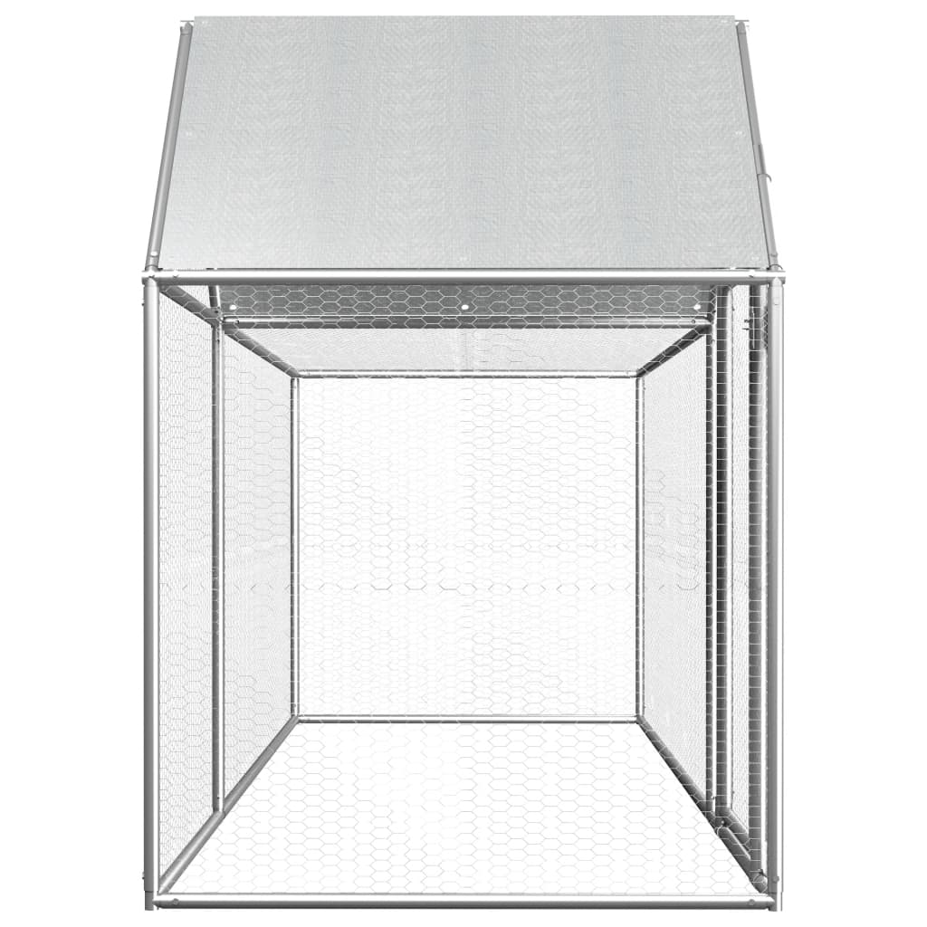 vidaXL Chicken Coop 9.8'x3.3'x4.9' Galvanized Steel