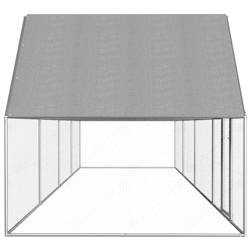 vidaXL Chicken Coop 26.2'x6.6'x6.6' Galvanized Steel