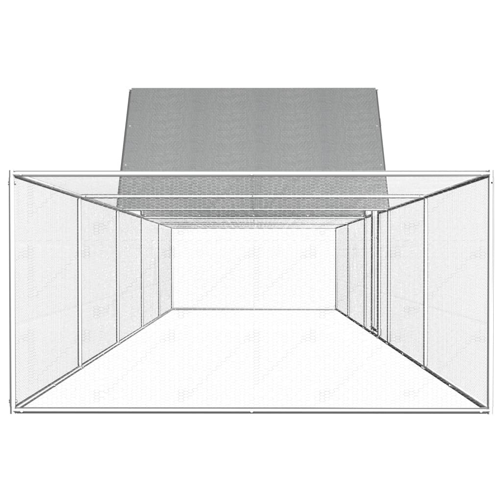 vidaXL Chicken Coop 32.8'x6.6'x6.6' Galvanized Steel