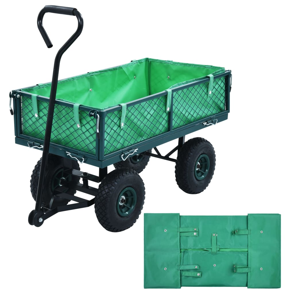 vidaXL Garden Cart Liner Green Fabric