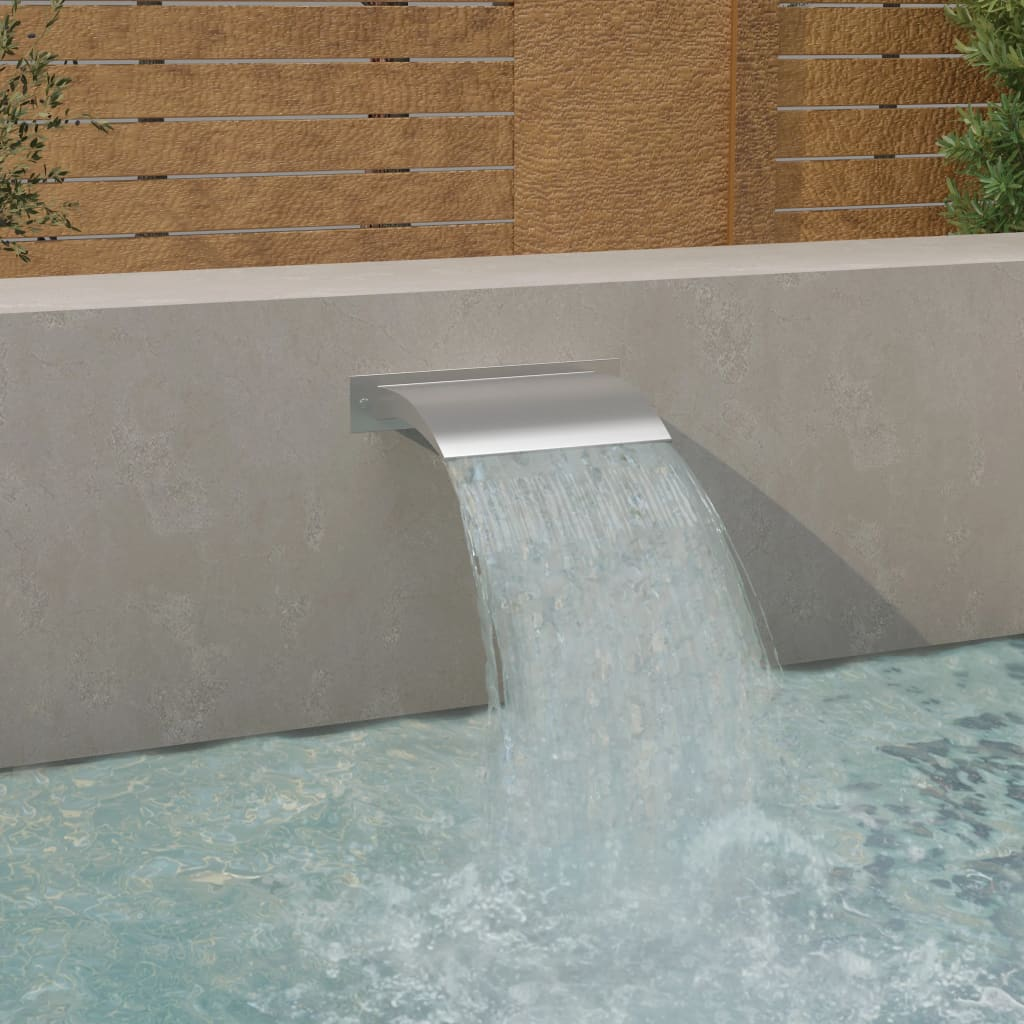 vidaXL Pool Fountain Silver 17.7"x10.2"x5.1" Stainless Steel