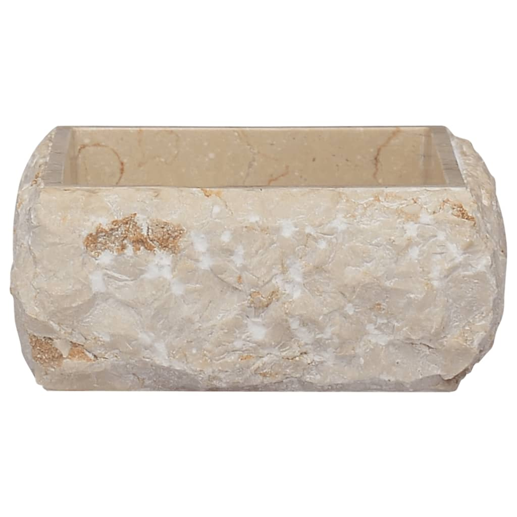 vidaXL Sink Cream 11.8"x11.8"x5.1" Marble