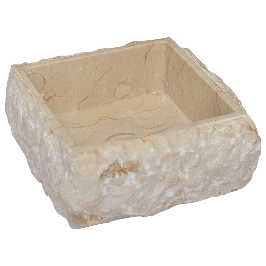 vidaXL Sink Cream 11.8"x11.8"x5.1" Marble