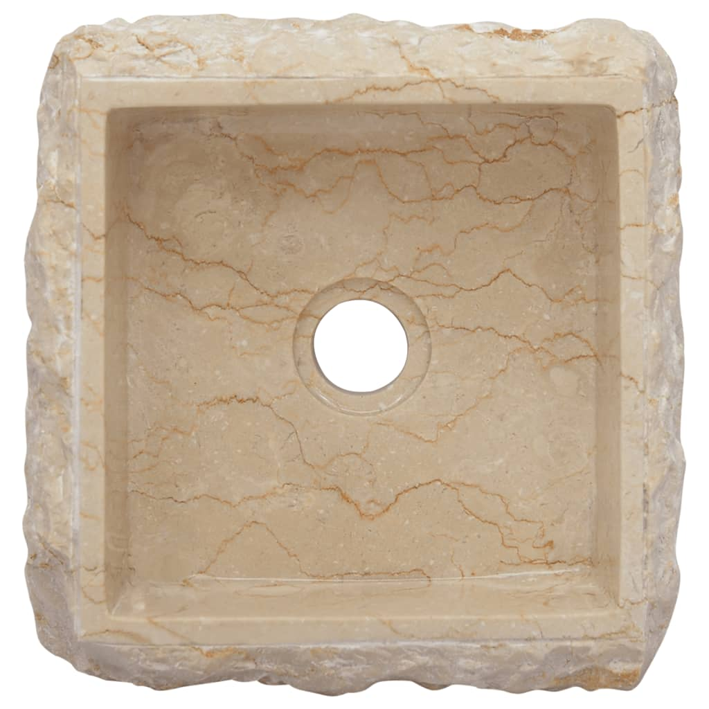 vidaXL Sink Cream 11.8"x11.8"x5.1" Marble