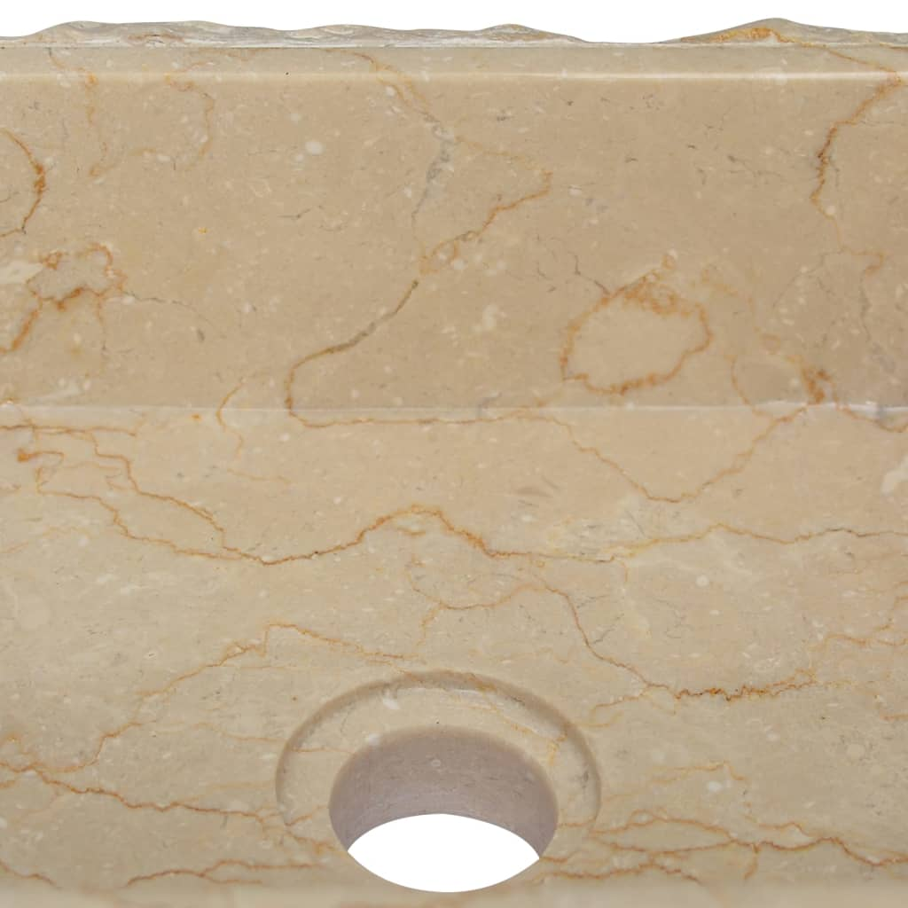 vidaXL Sink Cream 11.8"x11.8"x5.1" Marble