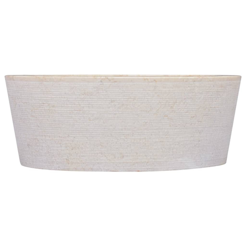 vidaXL Sink Cream Ø27.6"x5.9" Marble