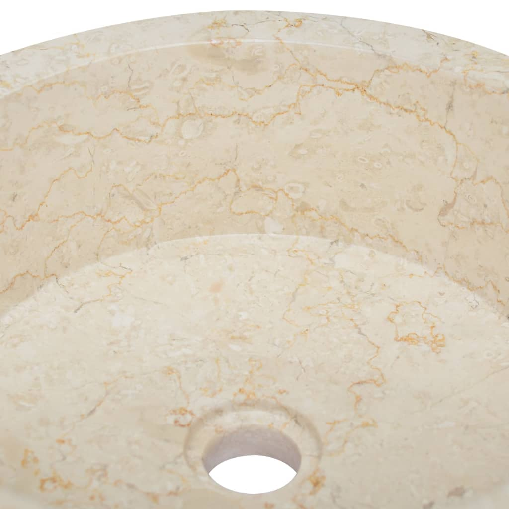 vidaXL Sink Cream Ø27.6"x5.9" Marble