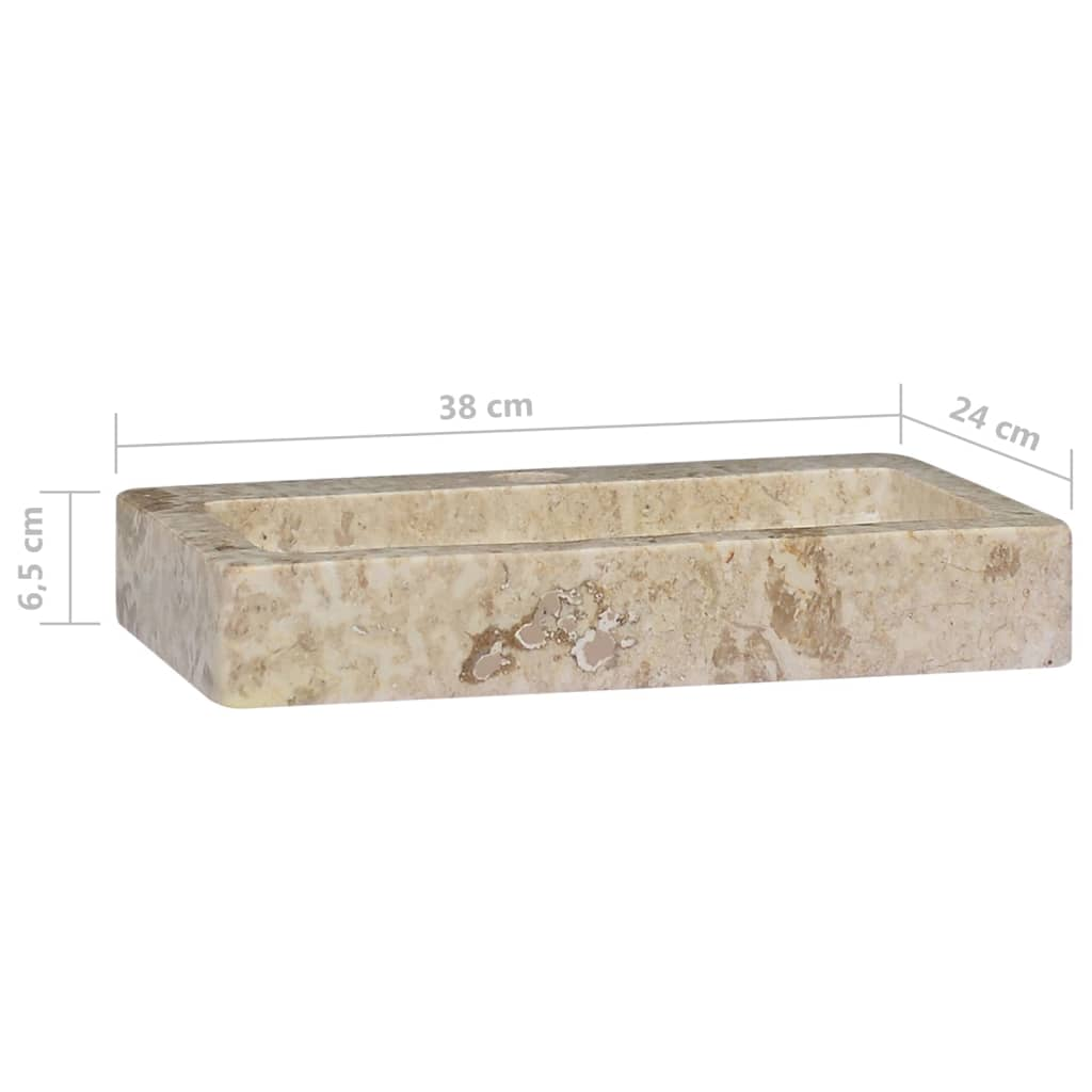 vidaXL Wall-mounted Sink Cream 15"x9.4"x2.6" Marble