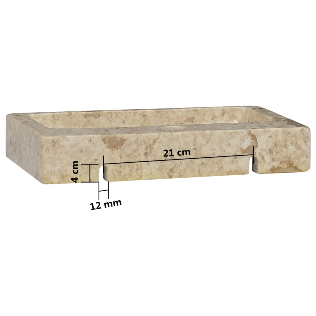 vidaXL Wall-mounted Sink Cream 15"x9.4"x2.6" Marble