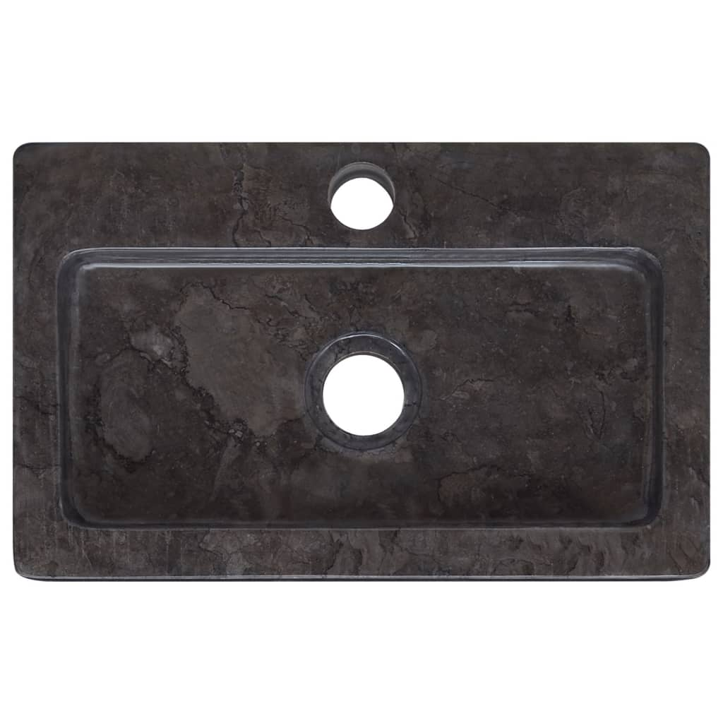 vidaXL Wall-mounted Sink Black 15"x9.4"x2.6" Marble