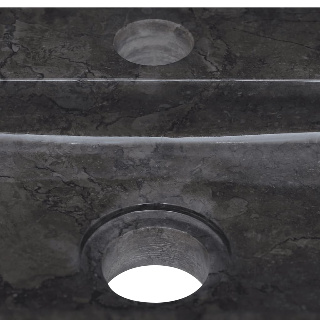 vidaXL Wall-mounted Sink Black 15"x9.4"x2.6" Marble