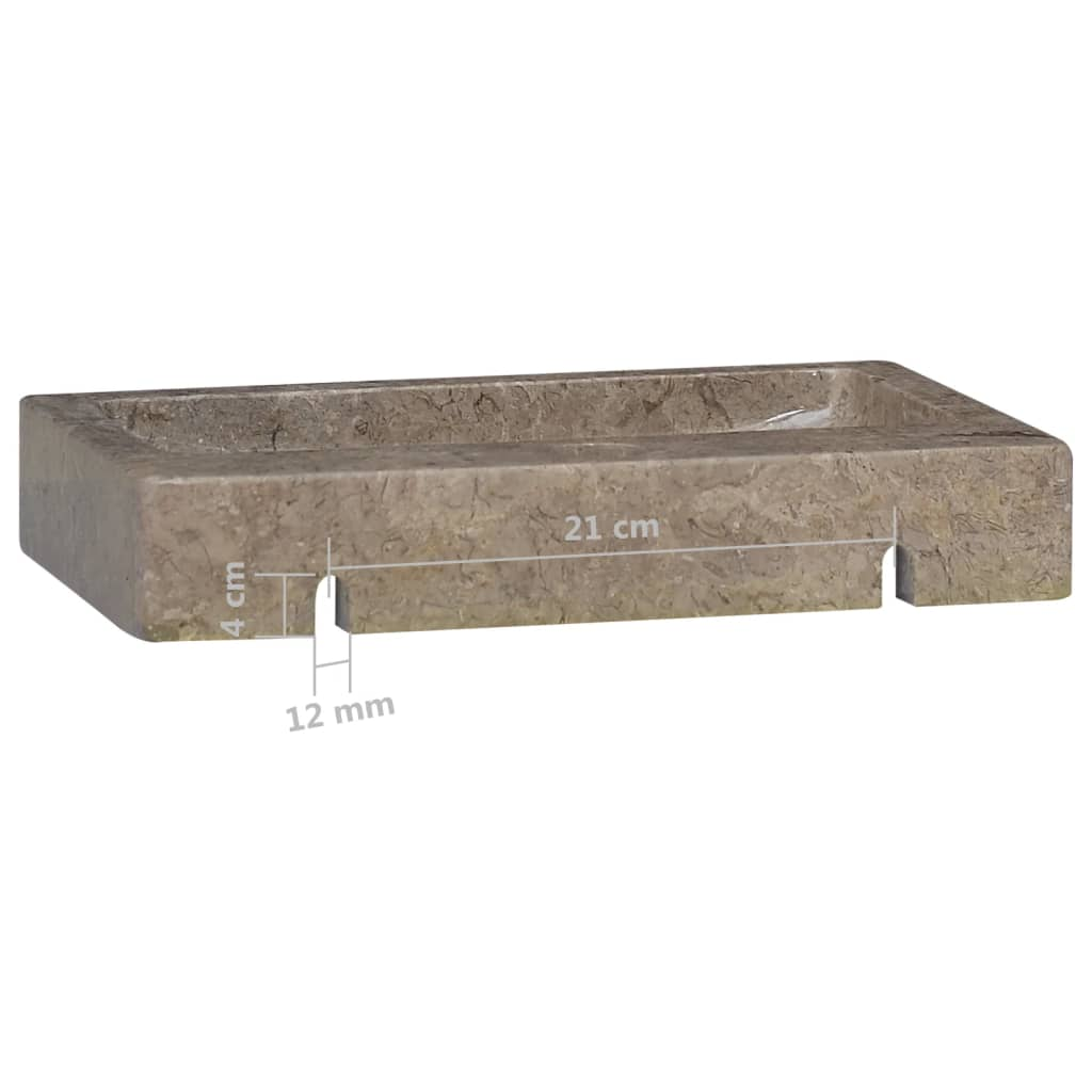 vidaXL Wall-mounted Sink Gray 15"x9.4"x2.6" Marble