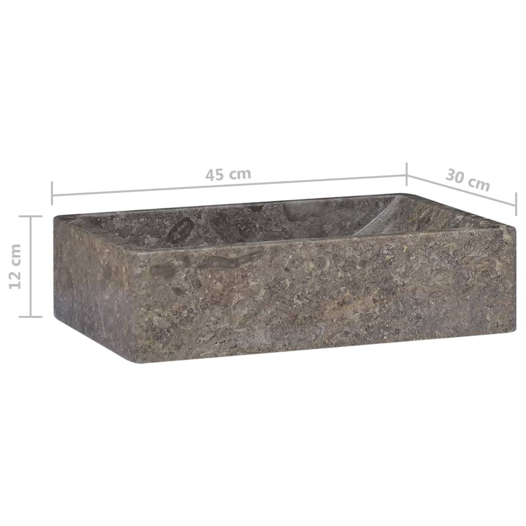 vidaXL Sink 17.7"x11.8"x4.7" Marble High Gloss Gray