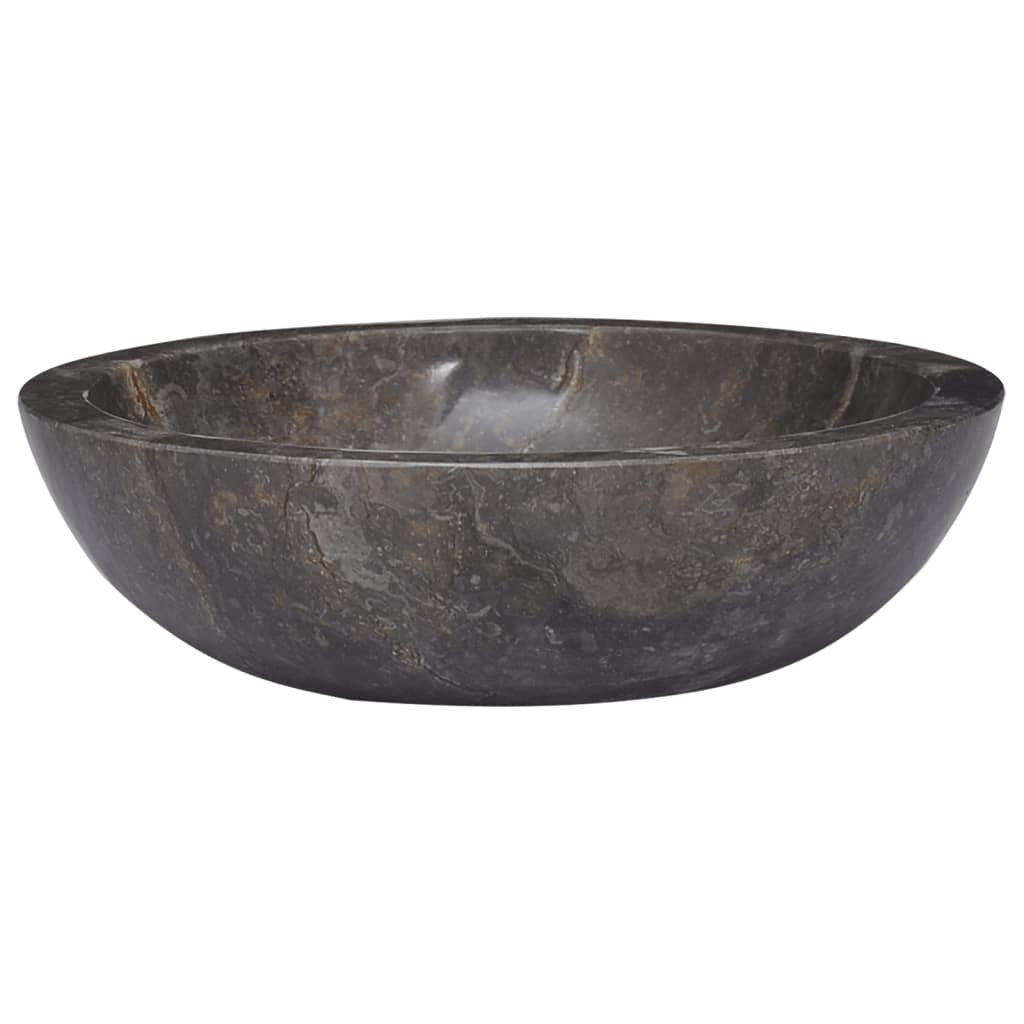 vidaXL Sink Gray Ø27.6"x4.7" Marble