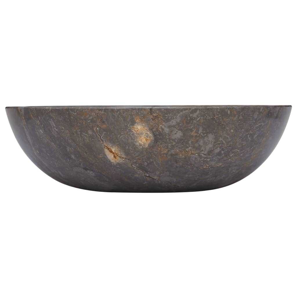 vidaXL Sink Gray Ø27.6"x4.7" Marble