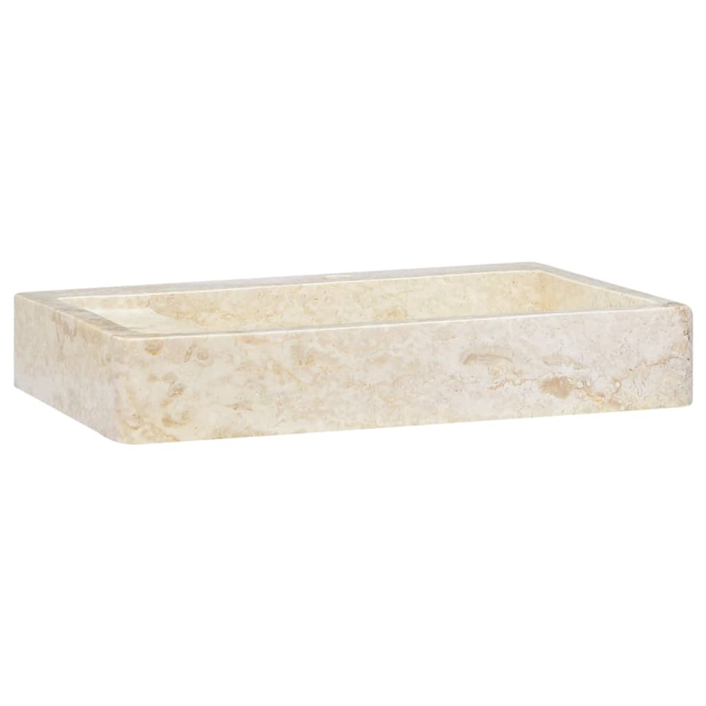 vidaXL Sink Cream 22.8"x15.4"x3.9" Marble