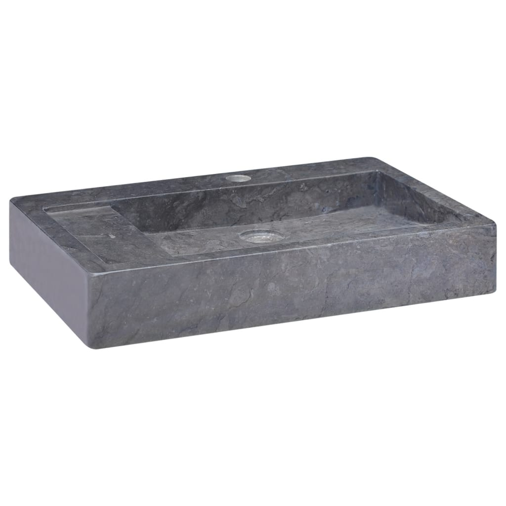 vidaXL Sink Black 22.8"x15.4"x3.9" Marble