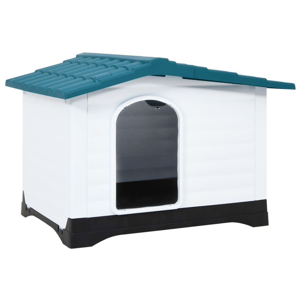 vidaXL Dog House Blue 35.6"x26.8"x26" Polypropylene