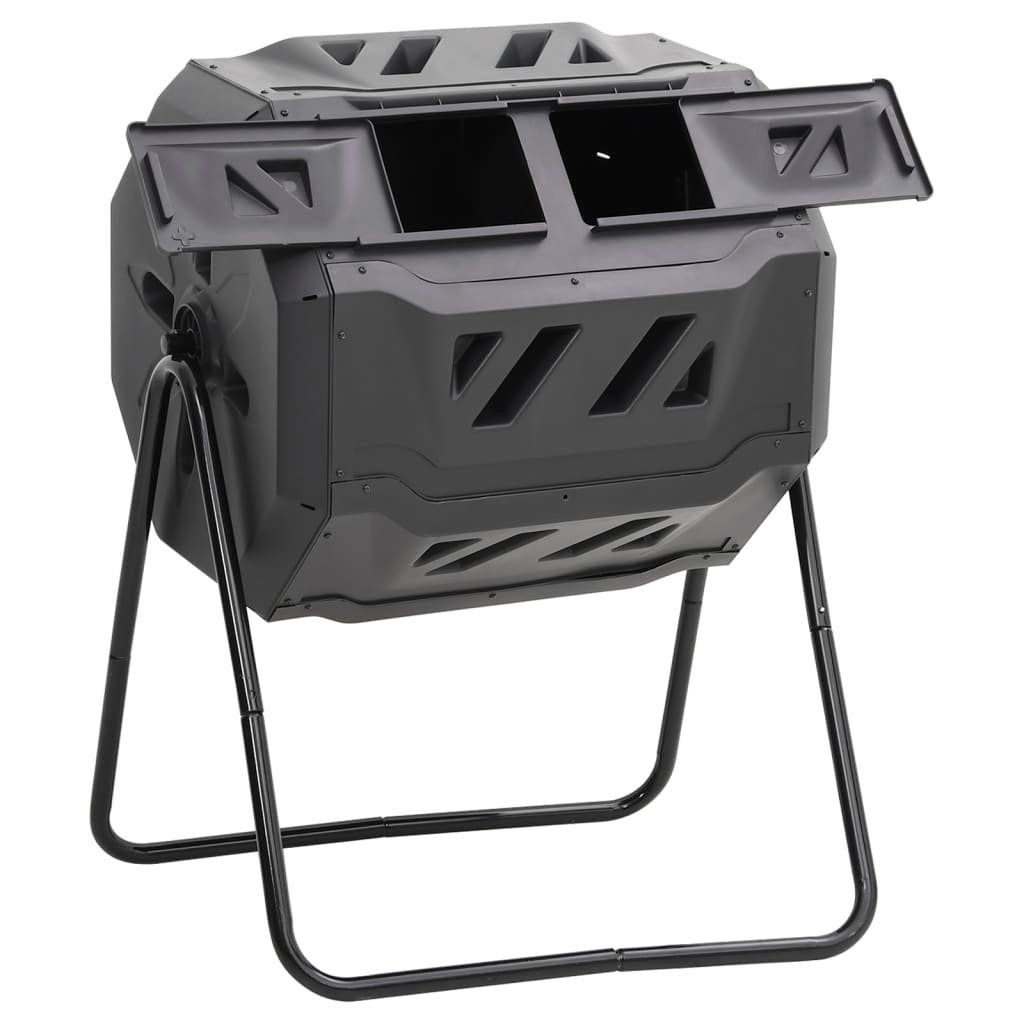 vidaXL Garden Compost Bin Black 28.7"x25.2"x37.4" 42.3 gal