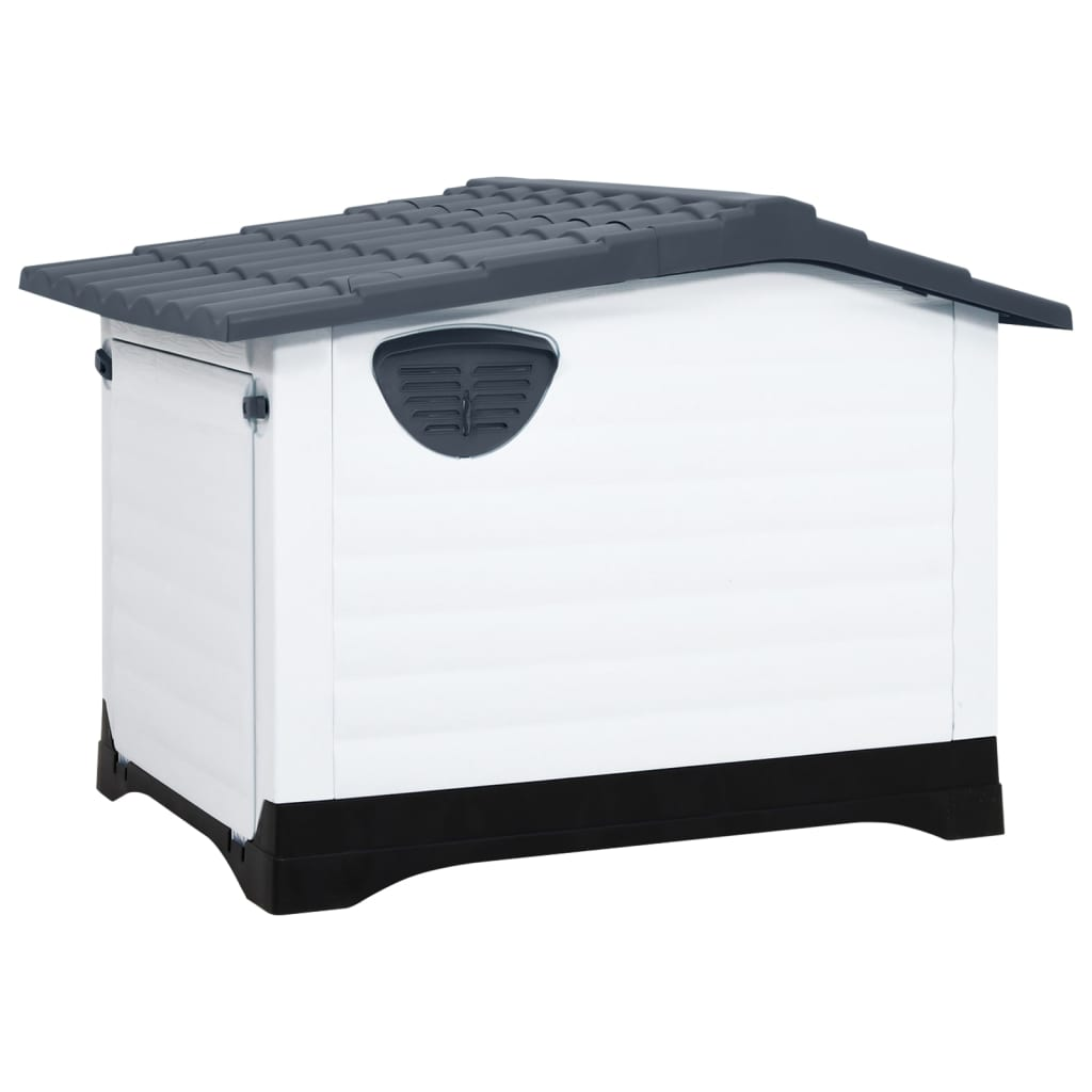 vidaXL Dog House Gray 35.6"x26.8"x26" Polypropylene