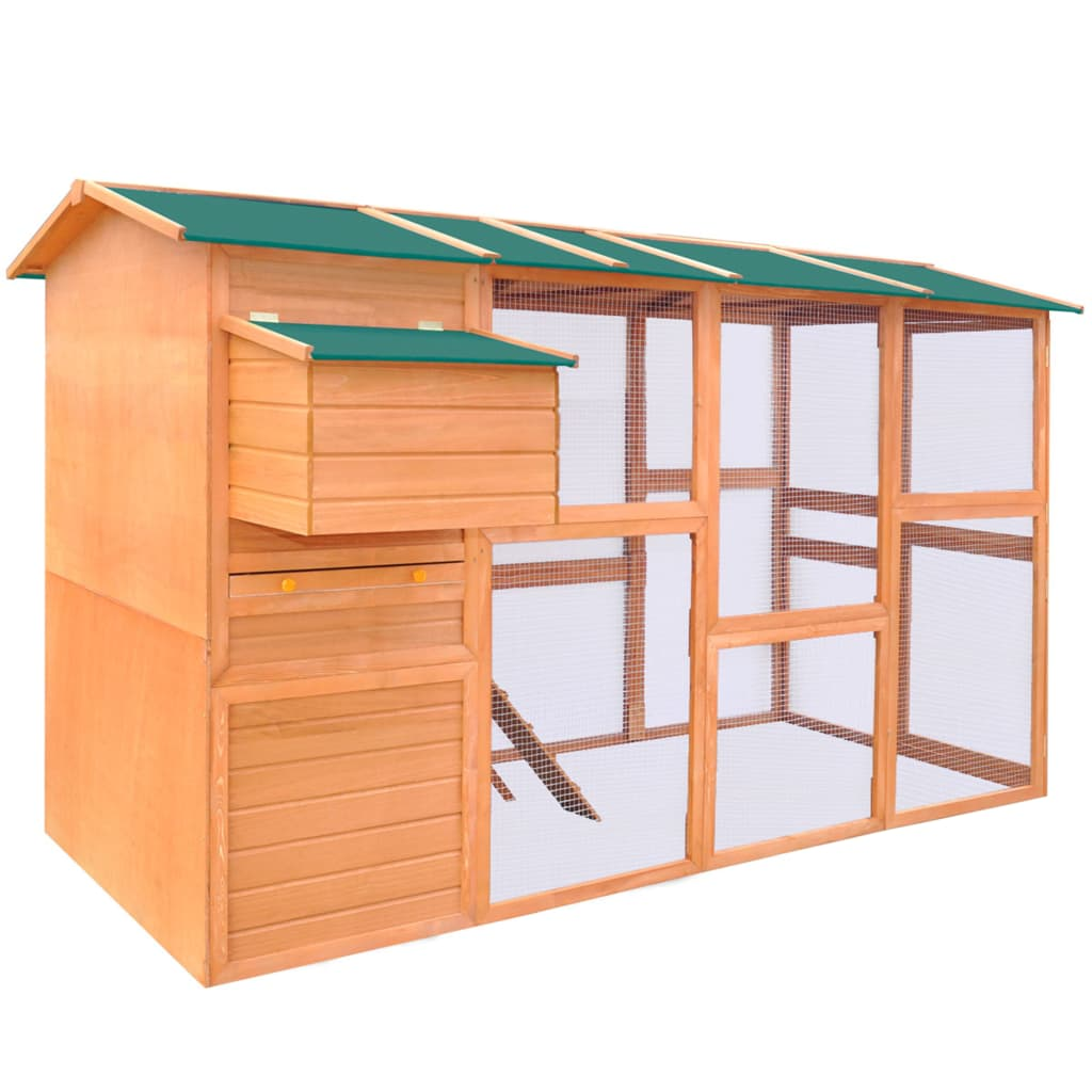 vidaXL Chicken Coop Wood 116"x64.2"x67"