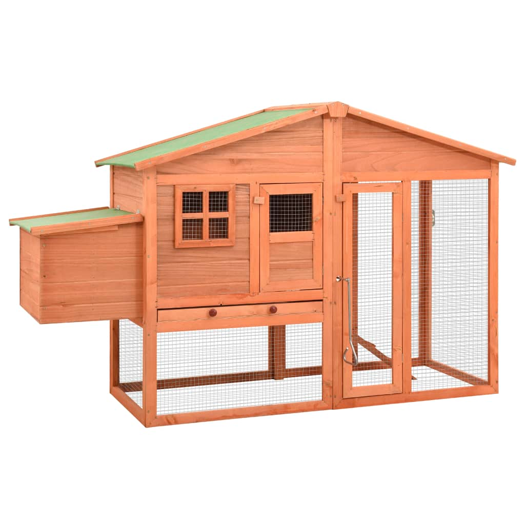 vidaXL Chicken Coop with Nest Box Solid Fir Wood