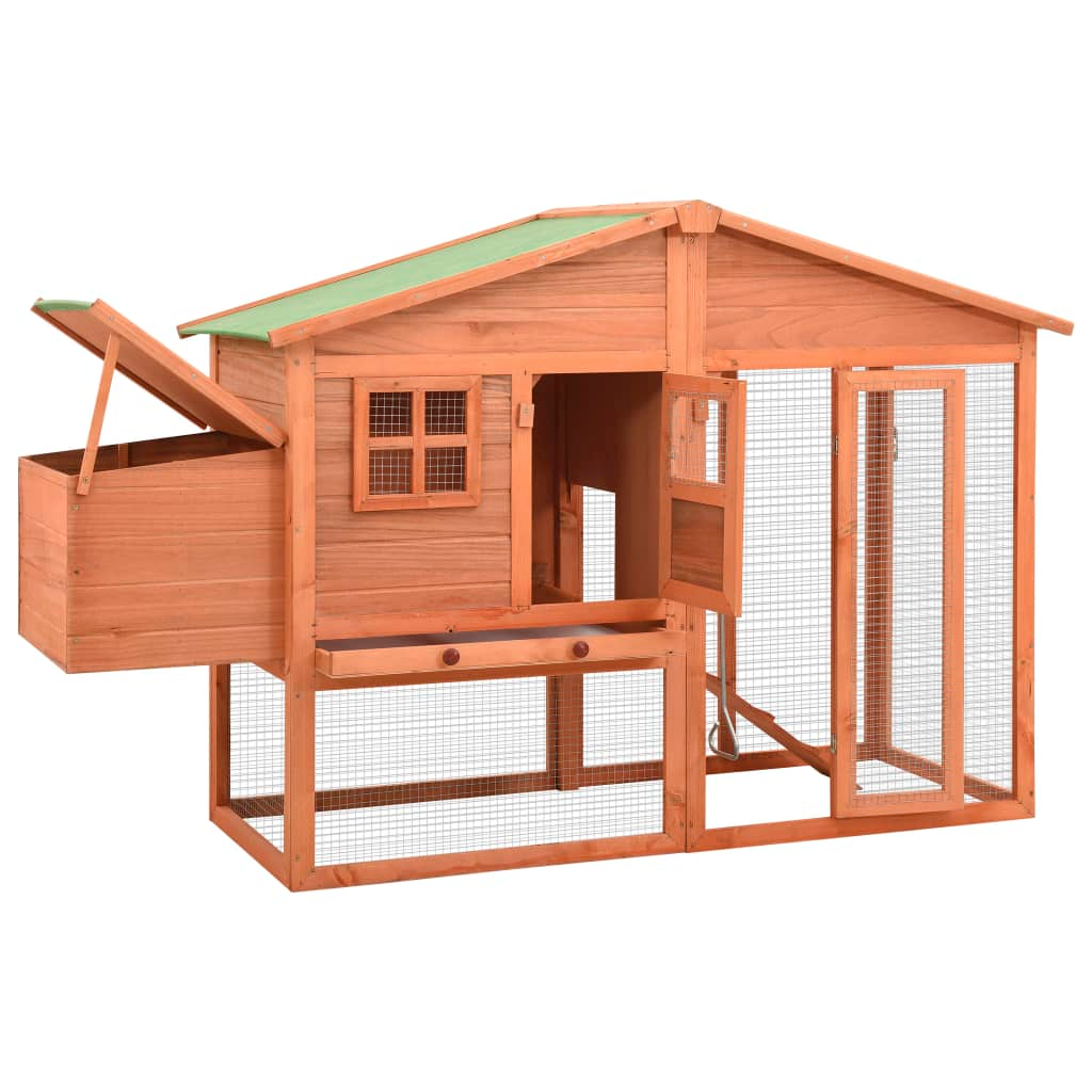 vidaXL Chicken Coop with Nest Box Solid Fir Wood