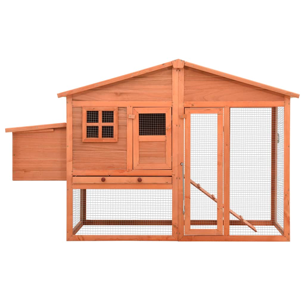 vidaXL Chicken Coop with Nest Box Solid Fir Wood