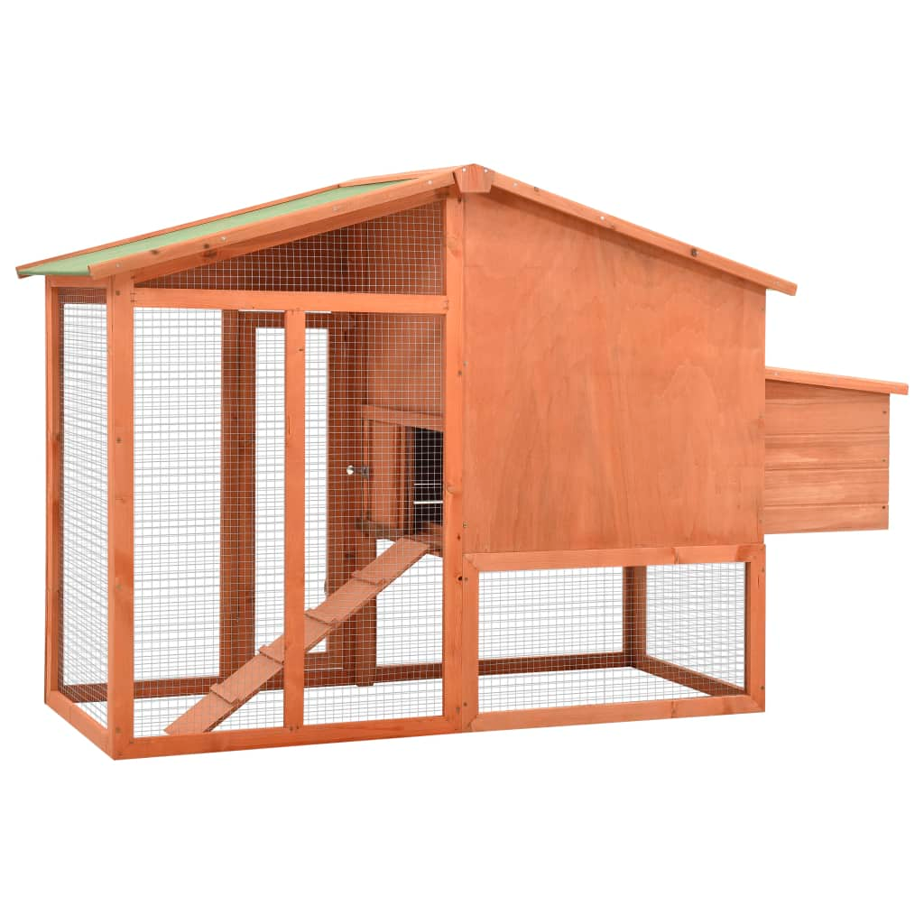 vidaXL Chicken Coop with Nest Box Solid Fir Wood