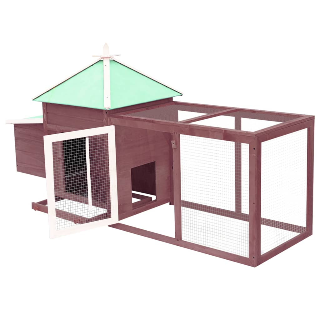 vidaXL Chicken Coop with Nest Box Mocha 74.8"x28.3"x40.2" Solid Firwood