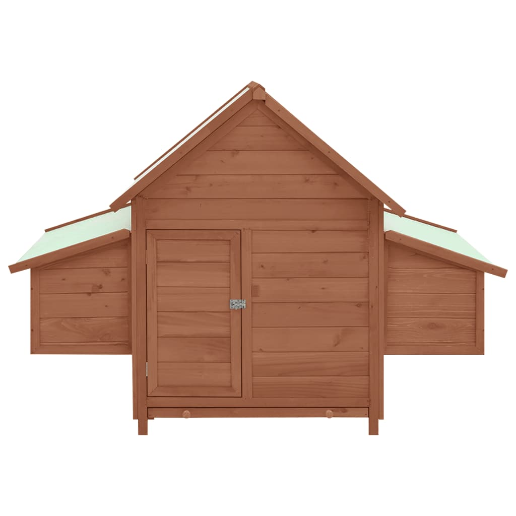 vidaXL Chicken Coop Mocha and White 59.8"x37.7"x43.3" Solid Firwood