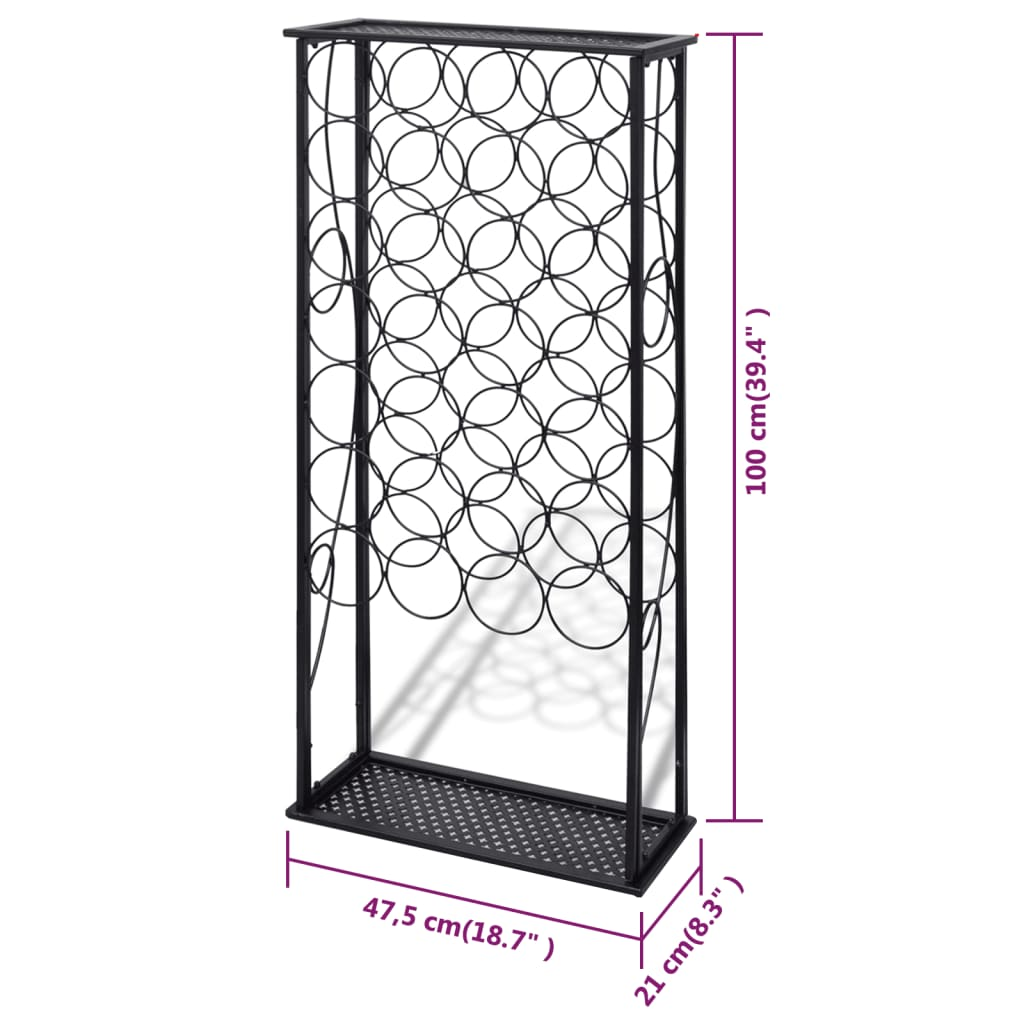 vidaXL Wine Rack for 28 Bottles Metal