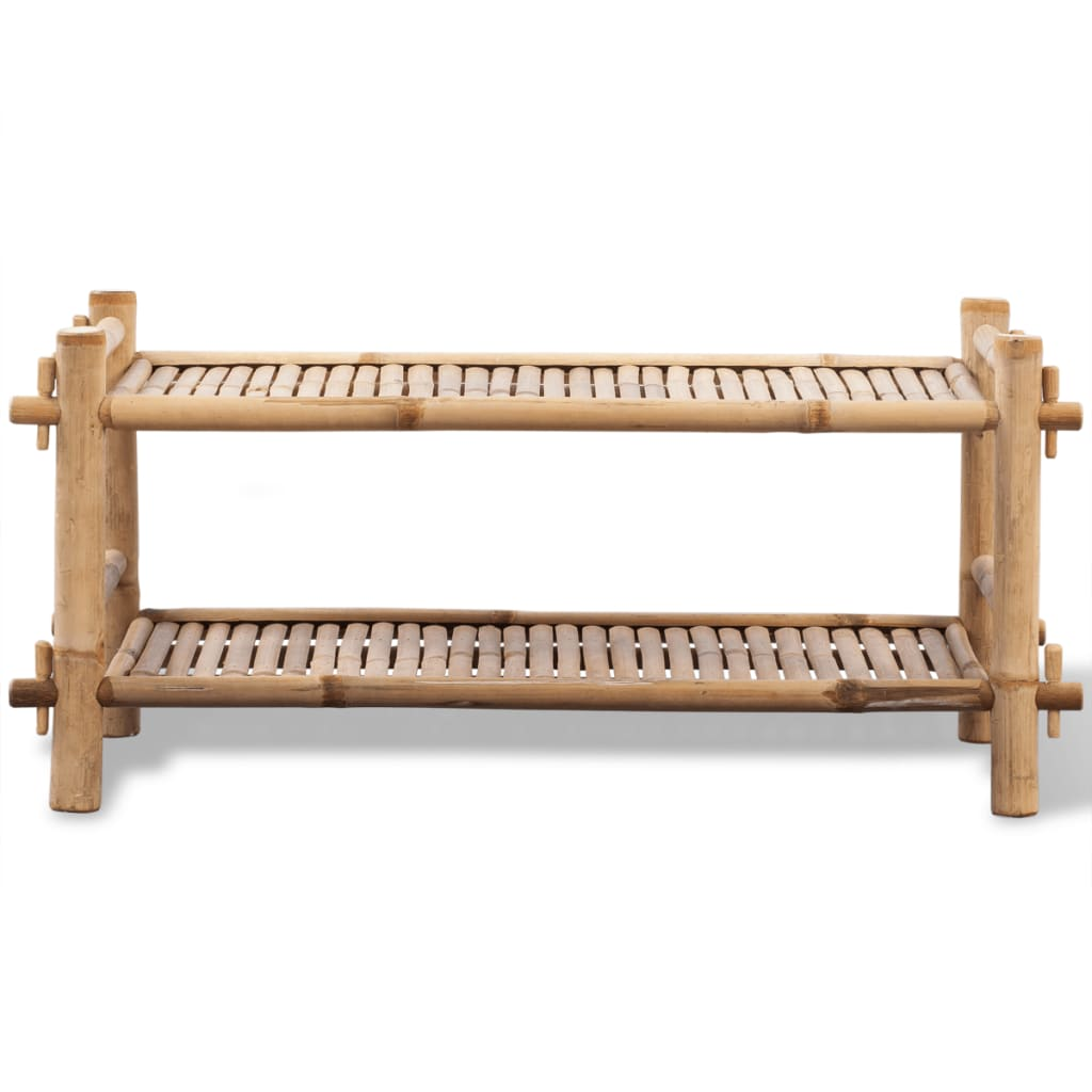 vidaXL 2-Tier Bamboo Shoe Rack