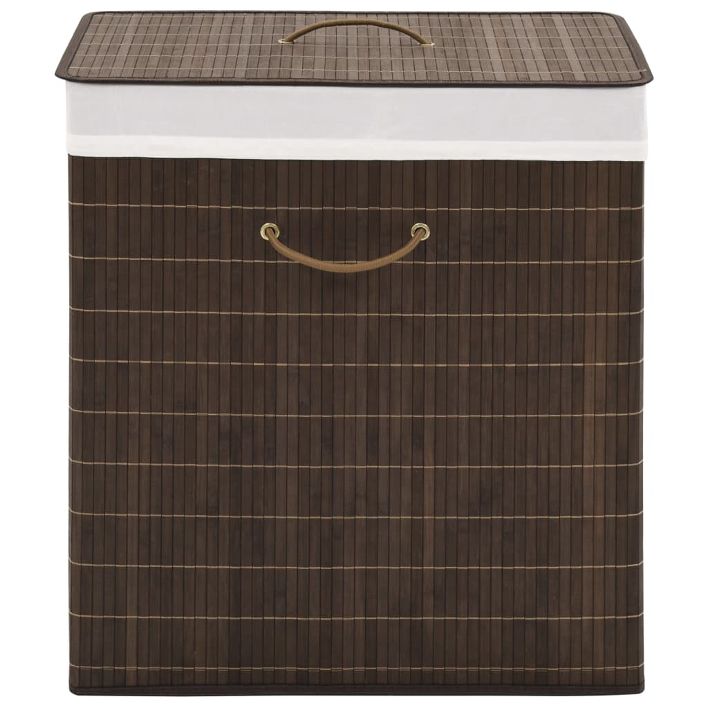 vidaXL Bamboo Laundry Bin Rectangular Dark Brown