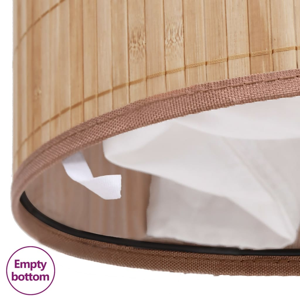 vidaXL Bamboo Laundry Bin Round Natural