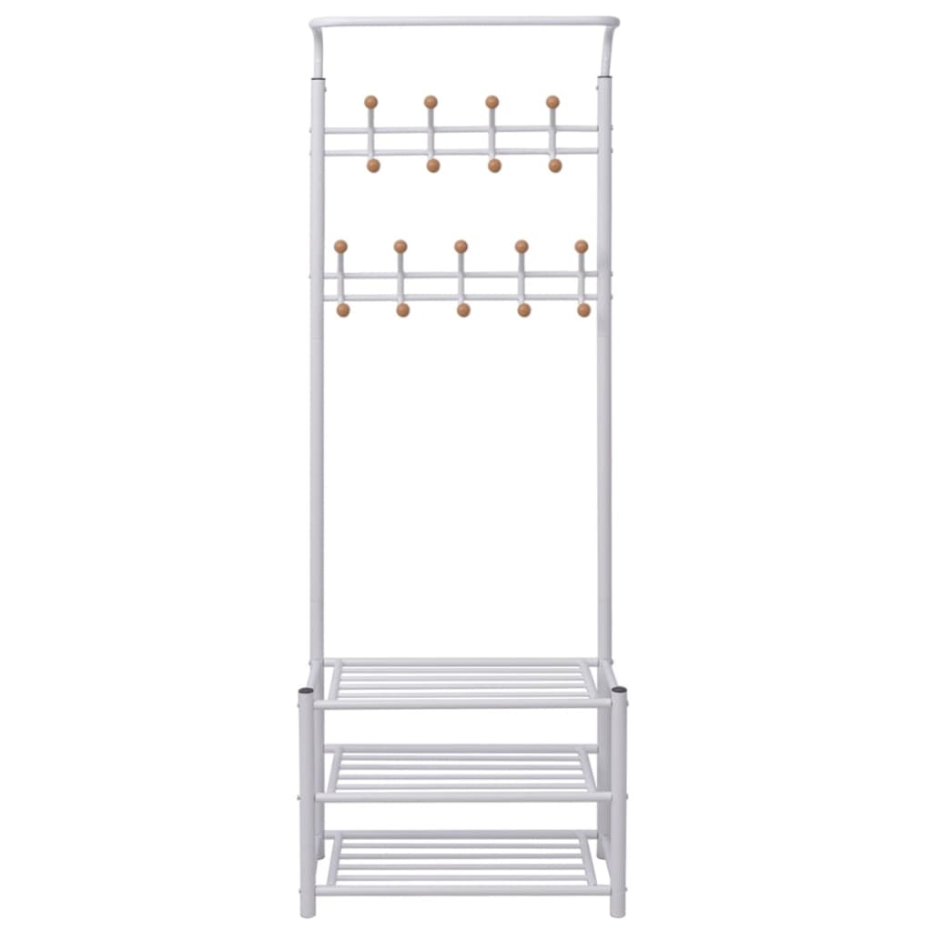 vidaXL Clothes Rack with Shoe Storage 26.8"x12.6"x71.9" White