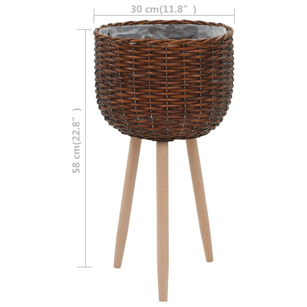 vidaXL Planter Wicker with PE Lining