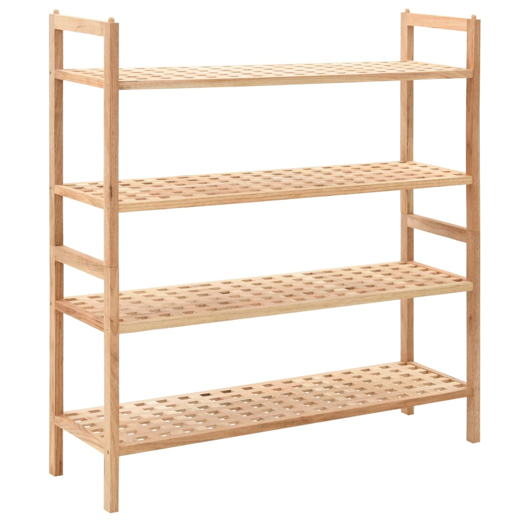 vidaXL Shoe Rack Solid Walnut Wood 27.2"x10.2"x31.9"