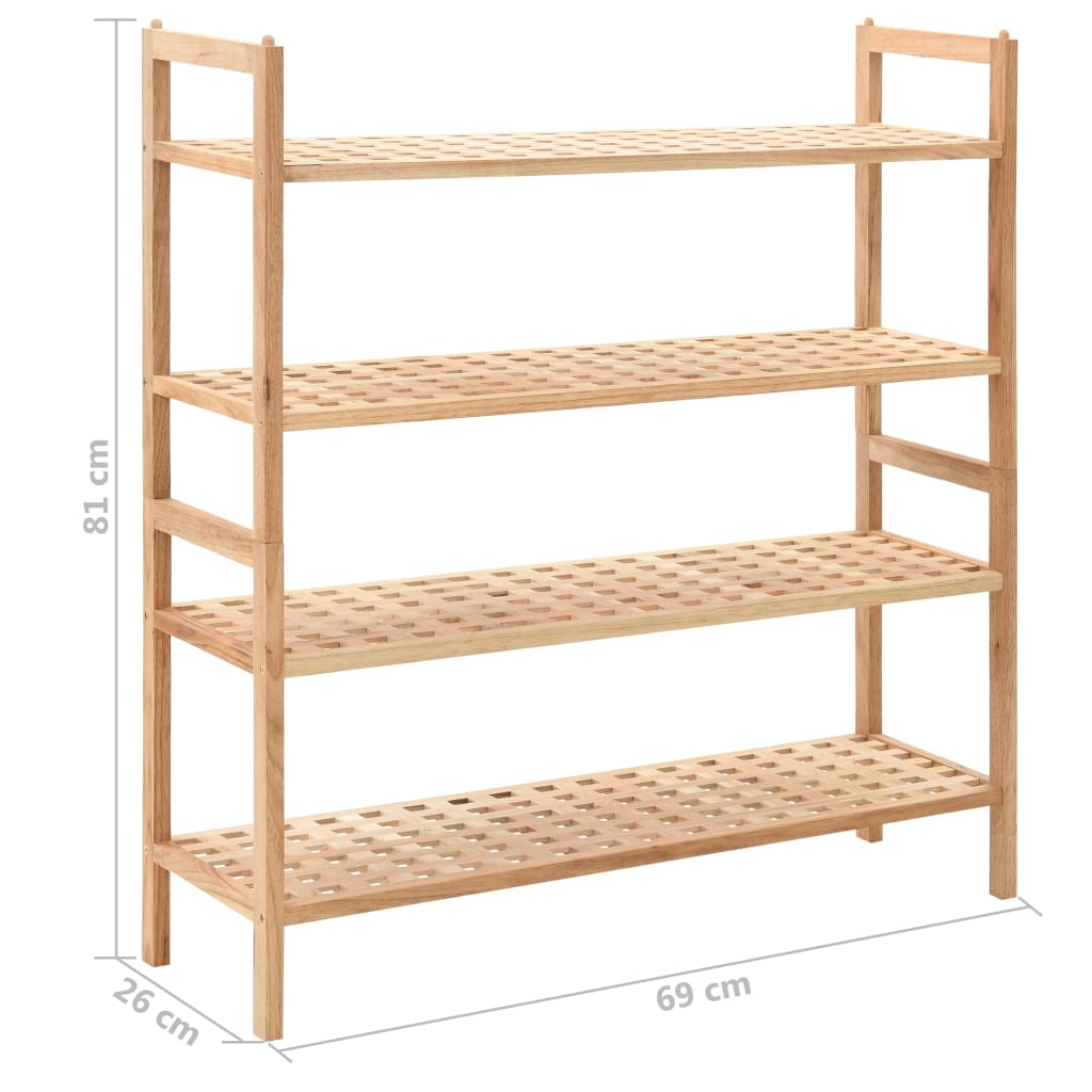 vidaXL Shoe Rack Solid Walnut Wood 27.2"x10.2"x31.9"