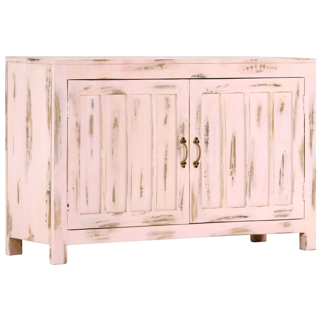 vidaXL Sideboard Light Pink 43.3"x13.8"x27.6" Solid Mango Wood