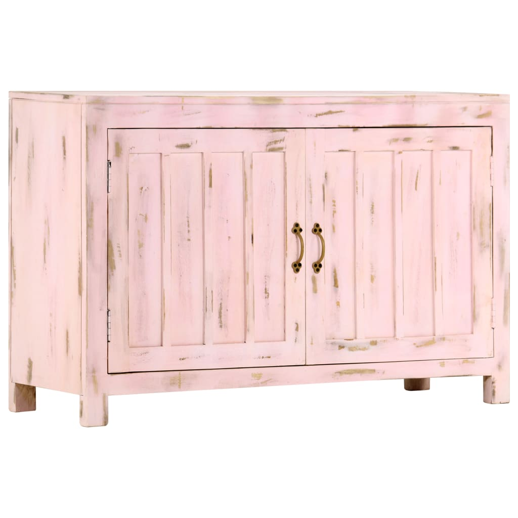 vidaXL Sideboard Light Pink 43.3"x13.8"x27.6" Solid Mango Wood