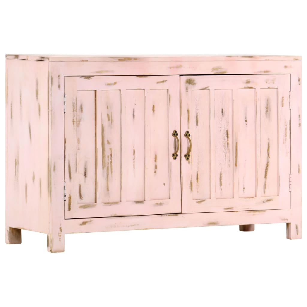 vidaXL Sideboard Light Pink 43.3"x13.8"x27.6" Solid Mango Wood