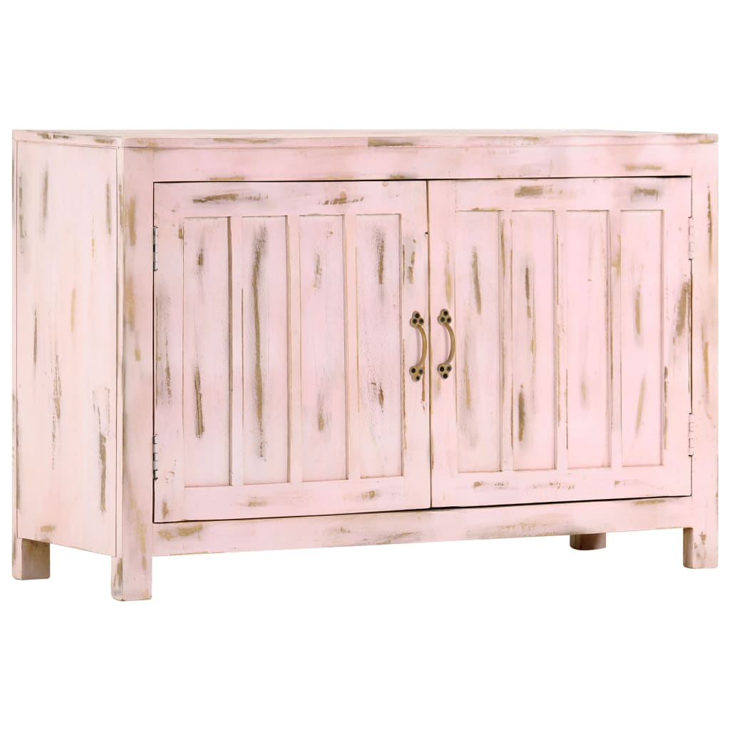 vidaXL Sideboard Light Pink 43.3"x13.8"x27.6" Solid Mango Wood