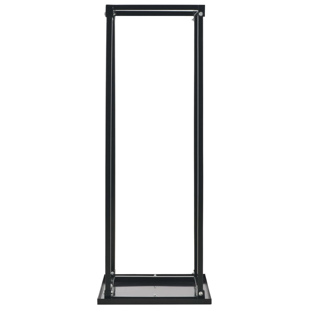 vidaXL Firewood Rack with Base Black 14.6"x14.6"x44.5" Steel