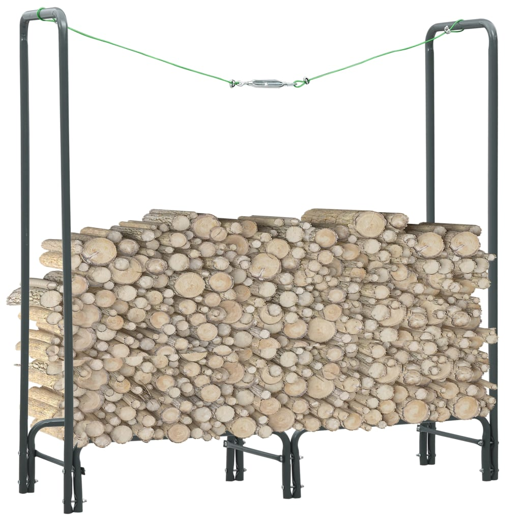 vidaXL Firewood Rack Anthracite 47.2"x13.8"x47.2" Steel