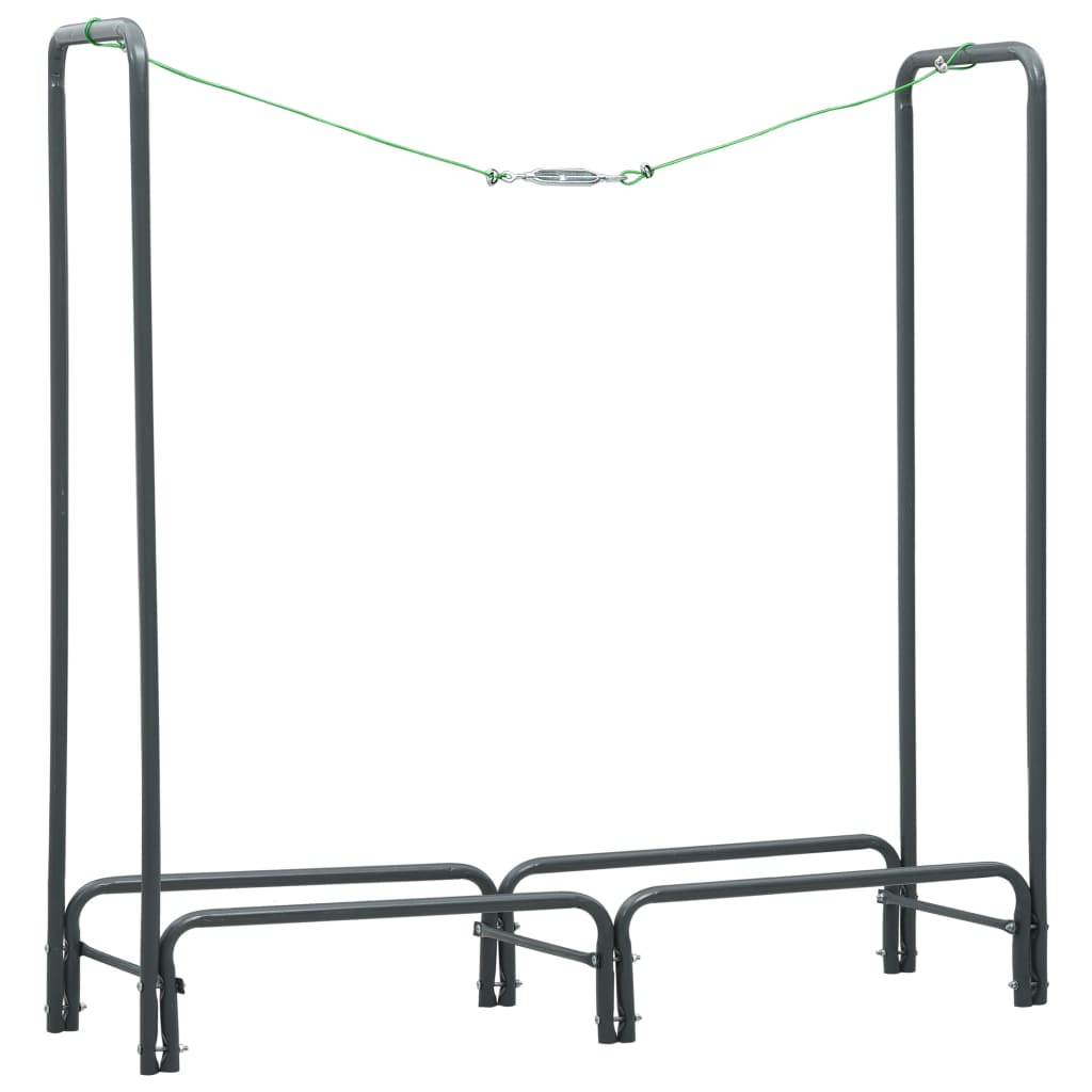 vidaXL Firewood Rack Anthracite 47.2"x13.8"x47.2" Steel