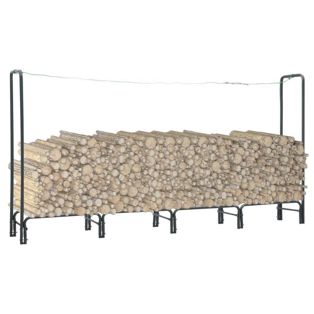 vidaXL Firewood Rack Anthracite 94.5"x13.8"x47.2" Steel