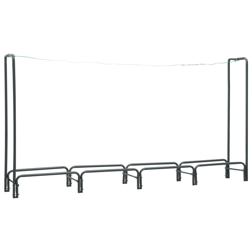 vidaXL Firewood Rack Anthracite 94.5"x13.8"x47.2" Steel